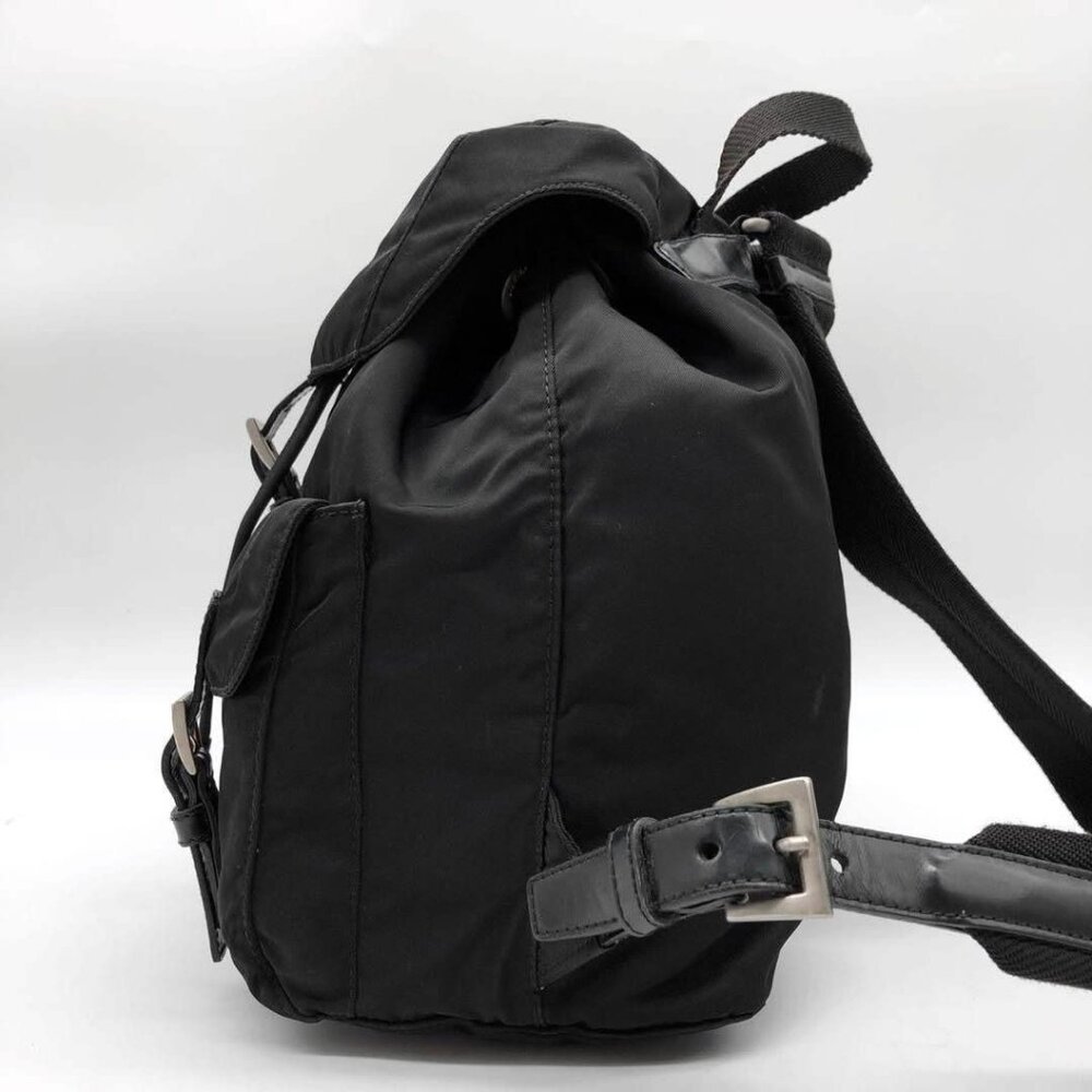 Prada Nylon Tessuto Backpack Saffiano Leather Shoulder Bag Purse Tote - Picture 8 of 10